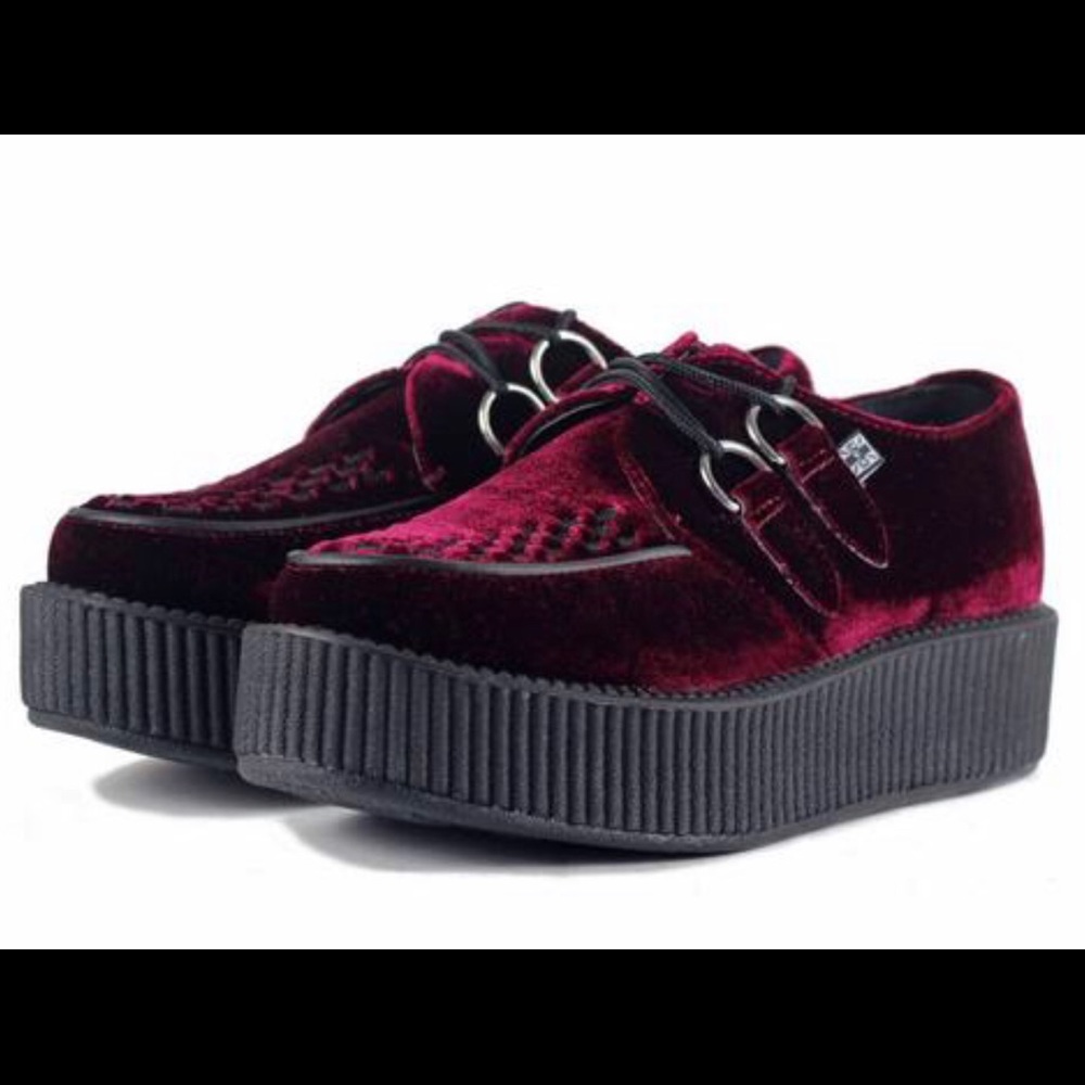 T.U.K. Velvet burgundy creepers